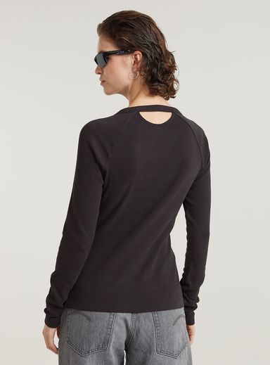 Slim Rib Keyhole Top